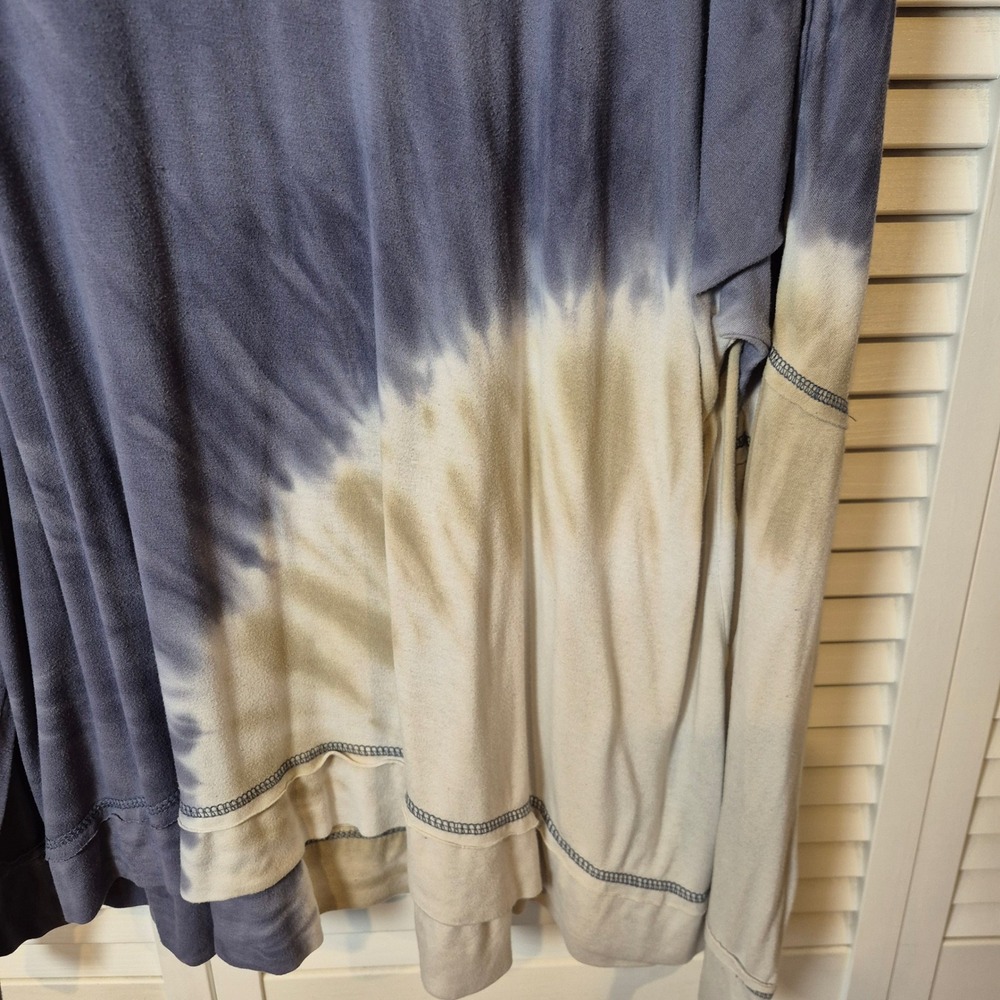 Kelly‎ Renee XXL Tie Dye Tunic Top Blue White Long Sleeve Boho Lounge Oversize - Picture 2 of 8